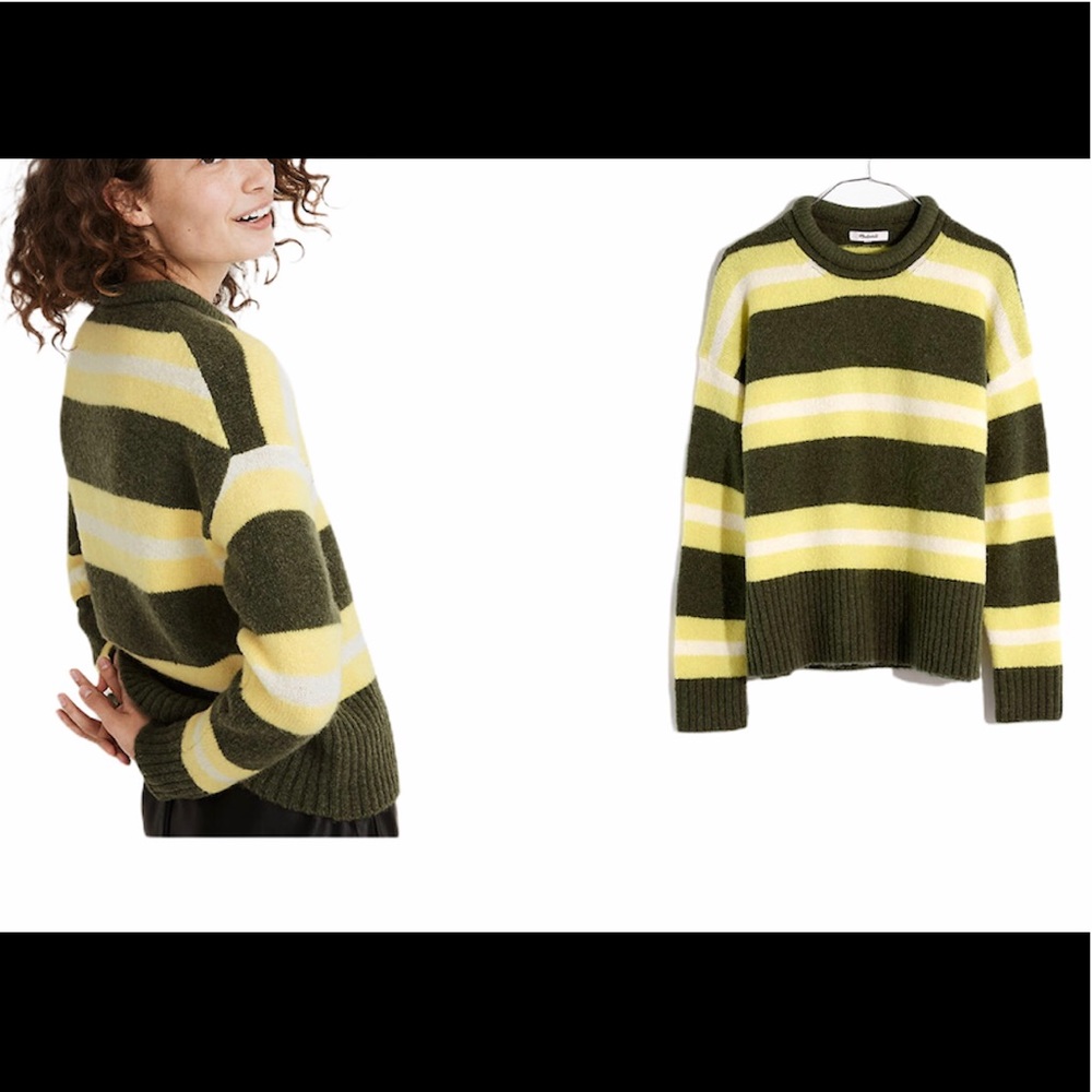 Madewell Stripe Fulton Pullover Sweater M